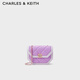 CHARLES&KEITH菱格鏈條單肩斜挎包信封包包女包生日禮物CK2-20671406 VIOLET紫羅蘭色 S