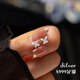 芳妮兔999足銀耳釘女森系蝴蝶鋯石韓版氣質(zhì)耳飾學(xué)生鑲鉆養(yǎng)耳洞飾品女生 999銀-閃鋯蝴蝶耳釘