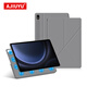 AJIUYU 適用三星Tab S9 S10 FE 10.9英寸輕薄保護套S8/S7磁吸雙面夾S11 14.6英寸休眠防摔皮套橫豎筆槽殼 云影灰【磁吸皮套】橫豎支撐/內置筆槽/休眠喚醒 三星Tab S9 FE 10.9英寸SM-X510