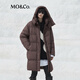 MO&Co.泡芙羽絨服【無(wú)氟防水】冬季中長(cháng)款裝卸連帽輕暖寬松摩安珂 巧克力色 S 160