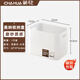 茶花（CHAHUA）茶花收納盒桌面小盒子收納格半透明磨砂置物防塵儲(chǔ)物盒家用 大號(hào)【帶提手】1個(gè)裝 【桌面收納盒】