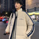 WHIM NASA棉服男款冬季新款潮流休閑加厚保暖棉衣羽面包絨服外套男士青少年 米白色 XL