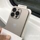 鑒百伊 ins高級鈦原色金屬質感適用iPhone15手機殼蘋果14promax全包防摔13pro防指紋12硅膠磨砂情侶 金屬質感【鈦灰色】超薄膚感磨砂+自帶鏡頭膜 iPhone 15 Pro Max