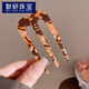 默研（MOYAN）三齒插梳醋酸發(fā)簪懶人丸子頭盤發(fā)神器u形發(fā)夾發(fā)釵簪子簡約發(fā)梳女 1#咖色三齒發(fā)簪 A21-306