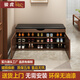 駿虎牌進(jìn)門(mén)鞋柜家用門(mén)口鞋柜可坐換鞋凳坐凳一體免安裝鞋柜收納鞋架入戶(hù) 3層100胡桃色