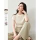 梵希蔓舒適感針織衫2026夏季新款顯瘦彈力修身短袖T恤上衣女 杏色  S