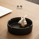 叁旬創(chuàng  )意陶瓷煙灰缸家用客廳簡(jiǎn)約時(shí)尚大號潮流擺件辦公室高級感煙灰缸 煙灰缸（來(lái)給生活比個(gè)耶）禪風(fēng)黑