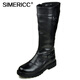 SIMERICC全牛皮羊毛馬靴男士 保暖皮靴冬季騎士摩托棉長(cháng)高筒馬丁靴術(shù)靴918 黑色單長(cháng)靴 44 (270mm)