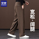 羅蒙（ROMON）加絨加厚雪尼爾男士休閑褲秋冬款寬松闊腿運(yùn)動(dòng)長(zhǎng)褲直筒爸爸褲子男 咖啡色【秋冬不加絨】 厚款 M 建議【110-130斤】