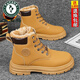 啄木鳥(niǎo)雪地靴男零下40度馬丁靴勞保鞋冬季加絨保暖馬丁靴子工地干活棉鞋 MD002加絨款黃色(加厚絨600g) 42