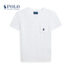 Polo Ralph Lauren 拉夫勞倫 女童 經(jīng)典款絞花編結棉質(zhì)短袖針織衫 100-光學(xué)白 L