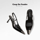 Coup De Foudre2025春夏新款CDF女鞋時(shí)尚氣質(zhì)后空涼鞋簡(jiǎn)約尖頭金屬頭高跟單鞋女 黑色 36