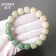 致末（ZHIMO）菩提根手串煙灰漸變白玉女繞指柔文玩菩提子佛珠綠陰皮男盤(pán)玩手鏈 小青提漸變10mm-12尺碼備注