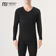 莫代爾100S帶質(zhì)檢高支無(wú)痕薄款男士秋衣秋褲保暖內衣套裝打底衫抗靜電冬 亮黑 100支薄款套裝 XL (175) 推薦130-159斤