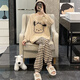 聯(lián)薇睡衣女春秋季純棉長(cháng)袖秋天秋款卡通韓版薄款全棉女士家居服套裝 帕恰狗卡其色-推薦款 L碼（建議體重95-115斤）
