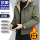 羅蒙（ROMON）棉服男外套男秋冬季款厚棉衣男士羽休閑絨服男派克服冬裝棉襖男裝 M1091灰綠色加棉 L 約100-120斤