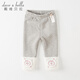 戴維貝拉（DAVE＆BELLA）加絨打底褲兒童休閑褲小女孩褲子保暖女童長(cháng)褲洋氣寶寶秋冬小童 花灰色 90 cm（建議身高80-90cm）