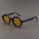 MOSCOT LEMTOSH太陽(yáng)鏡女 復(fù)古磨砂粗厚黑框板材眼鏡 歐美圓形偏光夜視黃色墨鏡男 磨砂黑色框+偏光夜視黃色鏡片