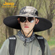 JEEP吉普帽子男士夏季防曬登山帽男戶(hù)外攝影大檐太陽(yáng)帽透氣遮陽(yáng)漁夫帽 卡其 均碼