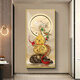 瑞尚（RUISHANG） 玄關(guān)裝飾畫(huà)現代簡(jiǎn)約進(jìn)門(mén)壁畫(huà)山水墻畫(huà)豎版晶瓷畫(huà)歐式輕奢掛畫(huà) 福祿如意 80*160cm/晶瓷面+鋁合金邊框