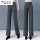 啄木鳥(niǎo)（TUCANO）羊毛呢闊腿褲女垂感春秋2024年新款顯瘦寬松直筒褲加厚長(cháng)褲休閑褲 灰色 2XL 125-135斤