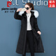 皮爾卡丹（pierre cardin）羽絨服女長(zhǎng)款2025冬季新款修身加厚保暖大碼中長(zhǎng)款冬外套 黑色[白色毛領(lǐng)] XL[建議115-125斤]