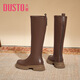 大東長(cháng)筒靴2025年冬季新款時(shí)尚潮流舒適簡(jiǎn)約長(cháng)靴絨里保暖0670 咖啡色(絨里) 37