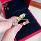 御龍鏡999足金桃花黃金戒指女 新款花朵編繩轉運珠食指戒生日禮物送女友 白桃花【下單備注圈號】