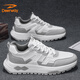 德?tīng)柣荩―EERWAY）運動(dòng)鞋子男2025秋季男鞋時(shí)尚百搭老爹鞋男士休閑跑步鞋 白灰 41