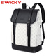 SWICKY男士簡(jiǎn)約雙肩包大容量輕奢休閑百搭背包小眾ins時(shí)尚潮流書(shū)包 白色