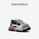 VINYVIOLA秋季新款貝殼鞋頭厚底鞋男女漸變撞色增高休閑運動(dòng)鞋潮 灰色 37