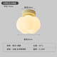 奶油風(fēng)過道燈現(xiàn)代簡約走廊入戶玄關(guān)燈陽臺衣帽間原木南瓜燈吸頂 木棉花米白-暗裝-暖光