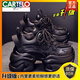 卡帝樂(lè )鱷魚(yú)（CARTELO）網(wǎng)紅老爹鞋女超火2025春秋新款厚底松糕真皮百搭顯腳小增高運動(dòng)鞋 黑色單里升級版 38