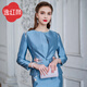逸紅顔（E.Beauty）凝香玉 2025秋季新款真絲短外套長(cháng)袖短款外搭開(kāi)衫上衣女 天藍色（現貨） S