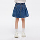 little MO&Co.童裝夏裝女童甜酷百搭軟牛仔裙短裙半身裙兒童裙子 牛仔藍色 110 110/53