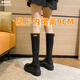 晟霆內(nèi)增高9CM長(zhǎng)筒靴女2025春秋新款小個(gè)子不過(guò)膝長(zhǎng)靴加絨高筒騎士靴 黑色-內(nèi)增高-9CM-單里 37 (235mm)