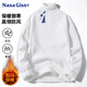 NASA GISS高領(lǐng)毛衣男秋冬加絨保暖針織衫男士毛線衣 高領(lǐng)白色加絨 XL 