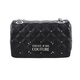 VERSACE JEANS COUTURE范思哲 女士黑色菱格絎縫鉚釘裝飾鏈條手提單肩包 75VA4BQ5 黑色 899 均碼（23cm*15cm*9.3cm）