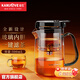 金灶（KAMJOVE）飄逸杯 玻璃內膽泡茶壺 飄逸壺一鍵過(guò)濾茶水分離泡茶神器TP-901 黑色500ml