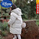迪士尼女童羽絨服冬裝2024新款中小童冬季時(shí)尚洋氣加厚中長(cháng)款白鴨絨外套 米白色普通款 100建議身高一米寶寶