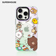 SUPER MOUSE蘋果16promax手機殼磁吸iPhone15promax保護套環(huán)繞布朗熊16pro卡通可愛15pro鐳射炫彩殼14硬殼男女 【炫綠丨貪吃布朗熊】磁吸鐳射炫光殼 iPhone16