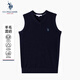 U.S. POLO ASSN.馬甲男針織背心男士商務(wù)休閑含羊毛V領(lǐng)寬松打底衫裝 藏藍色 M