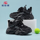 哈比熊（HOBIBEAR）兒童運(yùn)動(dòng)鞋春秋網(wǎng)面透氣女童運(yùn)動(dòng)鞋男女童老爹鞋JD53S82黑色34碼