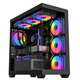 影馳極光3-M海景房電腦機箱黑色（無立柱全視版/M-ATX/支持360水冷/快拆側(cè)板/可裝40系長顯卡）