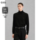 GXG男裝  高領(lǐng)精致繡花毛衫男通勤毛衣 冬G24X1040 黑色 M
