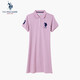 U.S. POLO ASSN.女士短袖Polo裙棉質(zhì)休閑連衣裙夏季運動(dòng)翻領(lǐng)女裙修身顯瘦裙裝