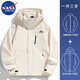 NASA MARVEL七夕情人節(jié)禮物夾克男沖鋒衣秋冬連帽外套上衣登山服防水情侶款