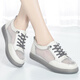 康奈真皮小白鞋女包頭涼鞋夏季設計款鏤空網(wǎng)面大碼女鞋牛筋底休閑板鞋 白色 36