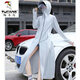 啄木鳥(niǎo)冰絲防曬衣女外穿2025新款身防紫外線(xiàn)透氣長(cháng)款連體冰絲外套 淺灰色大帽檐+可拆卸鏡l片 冰絲 均碼 建議體重80斤-140斤