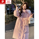 皮爾卡丹（pierre cardin）牛角扣狐貍毛領(lǐng)羽絨服女2024冬季新款中長(cháng)款90白鴨絨厚連帽外套 香檳粉 S 80-120斤